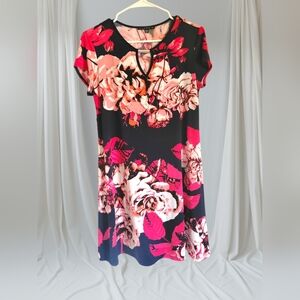 Tiana B Women’s Floral Stretch Knee Length Short Sleeve Cocktail Dress, Sz 6